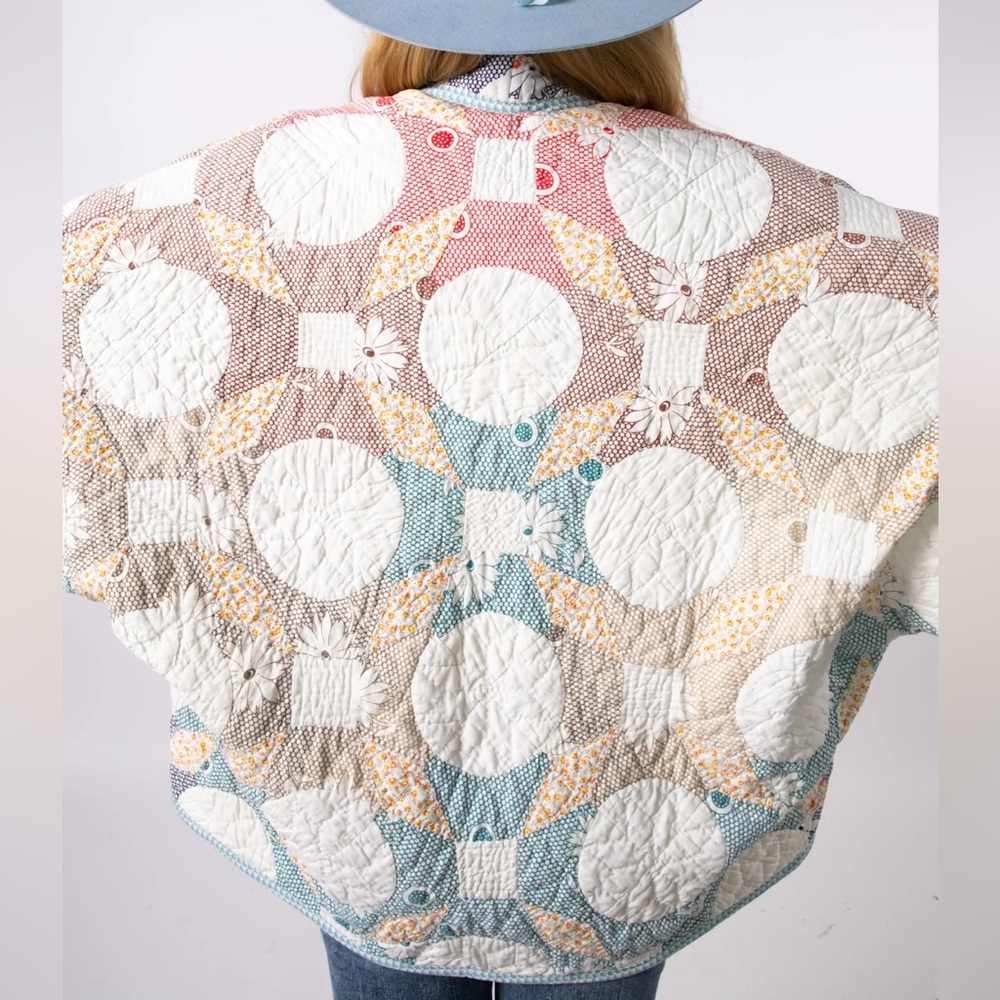 Lady Lancaster “Aunt Ethel” Vintage Quilt Shawl Collar Jacket - Picture 5 of 13